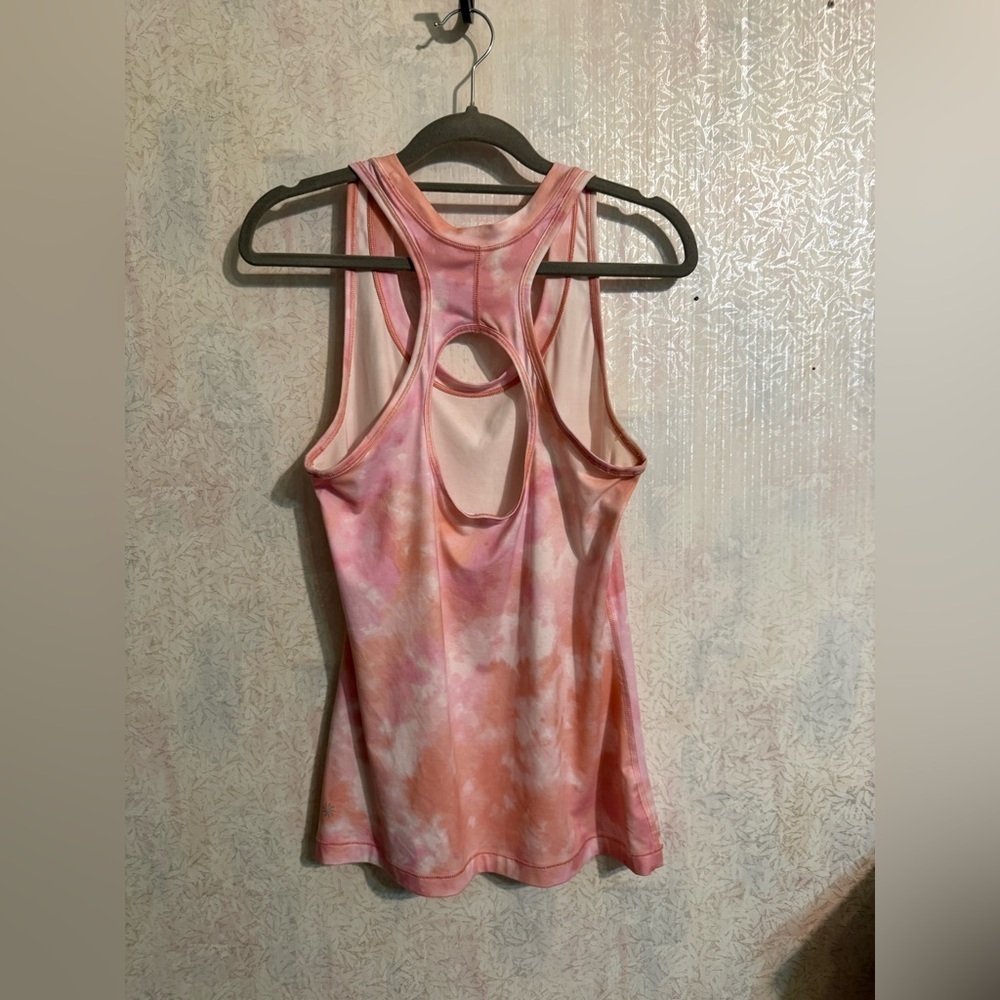 Athleta Nitro Pink and Orange Tie-Dye Racerback Tank Top, Exercise In Style, XS - Picture 2 of 6